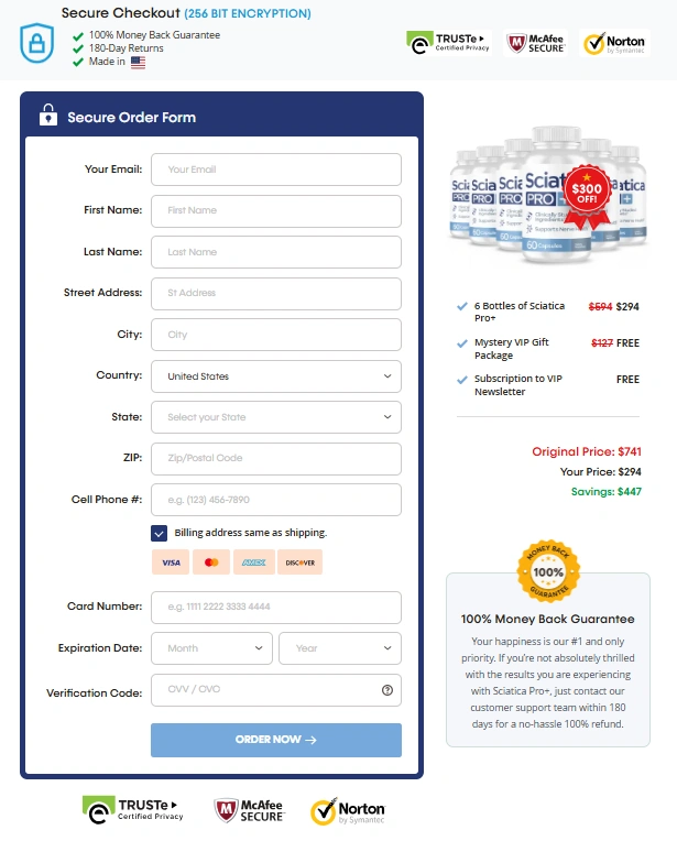 Sciatica Pro+ Order Page